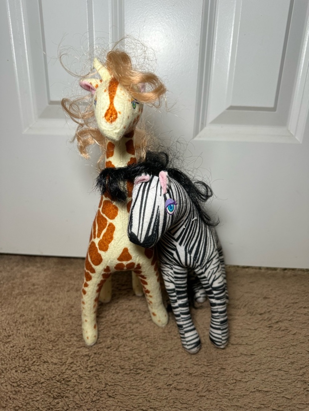 Vintage 1988 Mattel Animal Lovin' Safari Barbie ZiZi Zebra GiGi Giraffe Plush